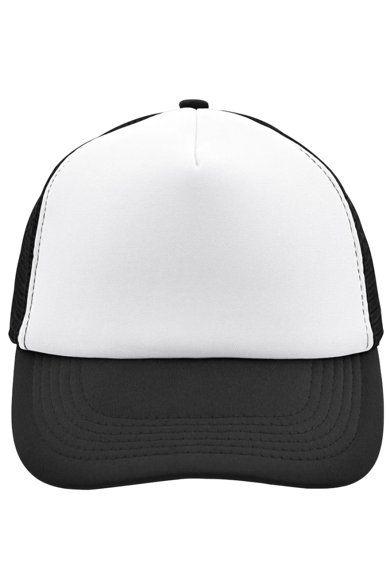 Czapka 5 Panel Polyester Mesh Cap MB070 White/Black