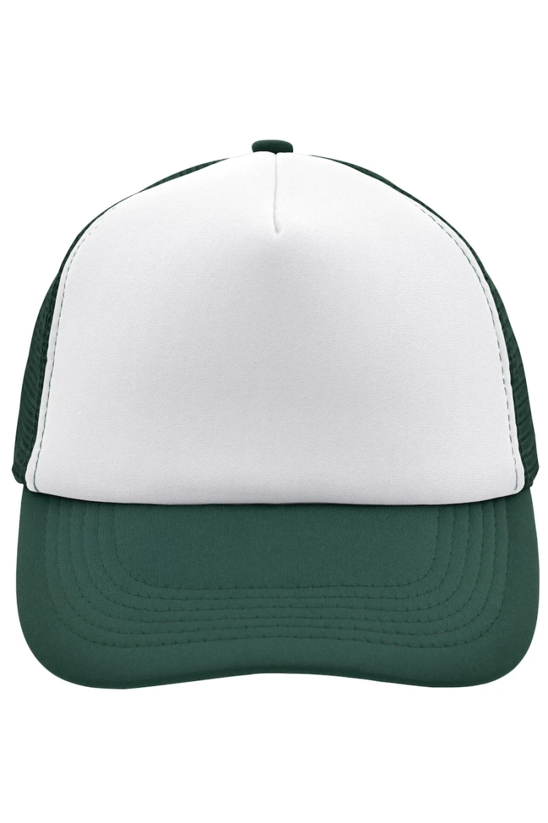Czapka 5 Panel Polyester Mesh Cap MB070 White/Dark Green