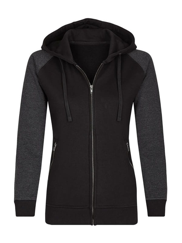 Damska bluza na zamek My Mate MY720 Black/Heather Black