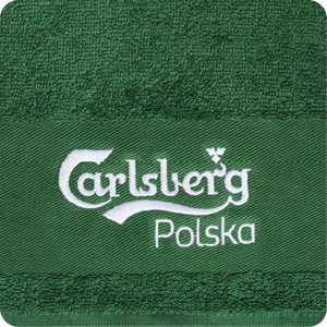 Ręcznik z haftem "Carlsber Polska"